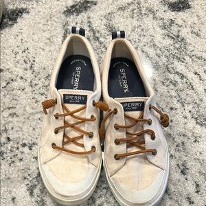 Sperry Canvas Sneakers with Brown Laces
